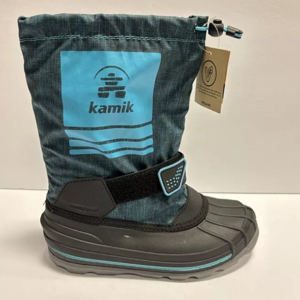 Kamik Youth Shockwave Teal Blue Winter Boots, Girls’ Size 4 M